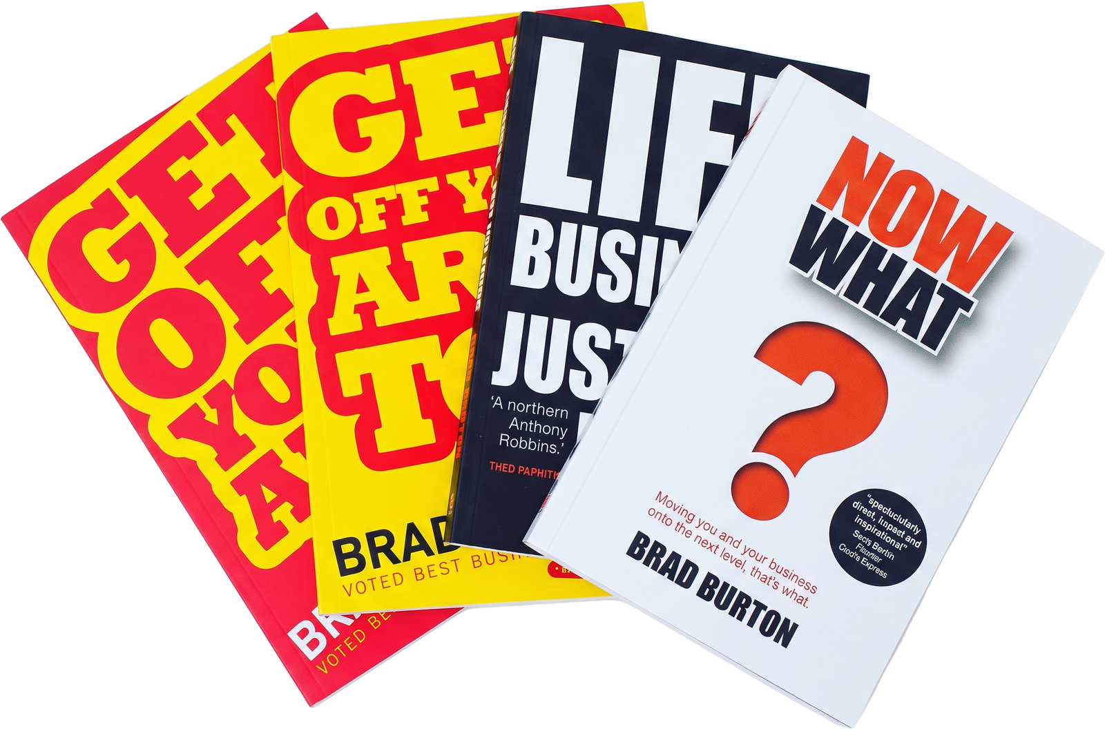 All four Brad Burton best-sellers fanned out